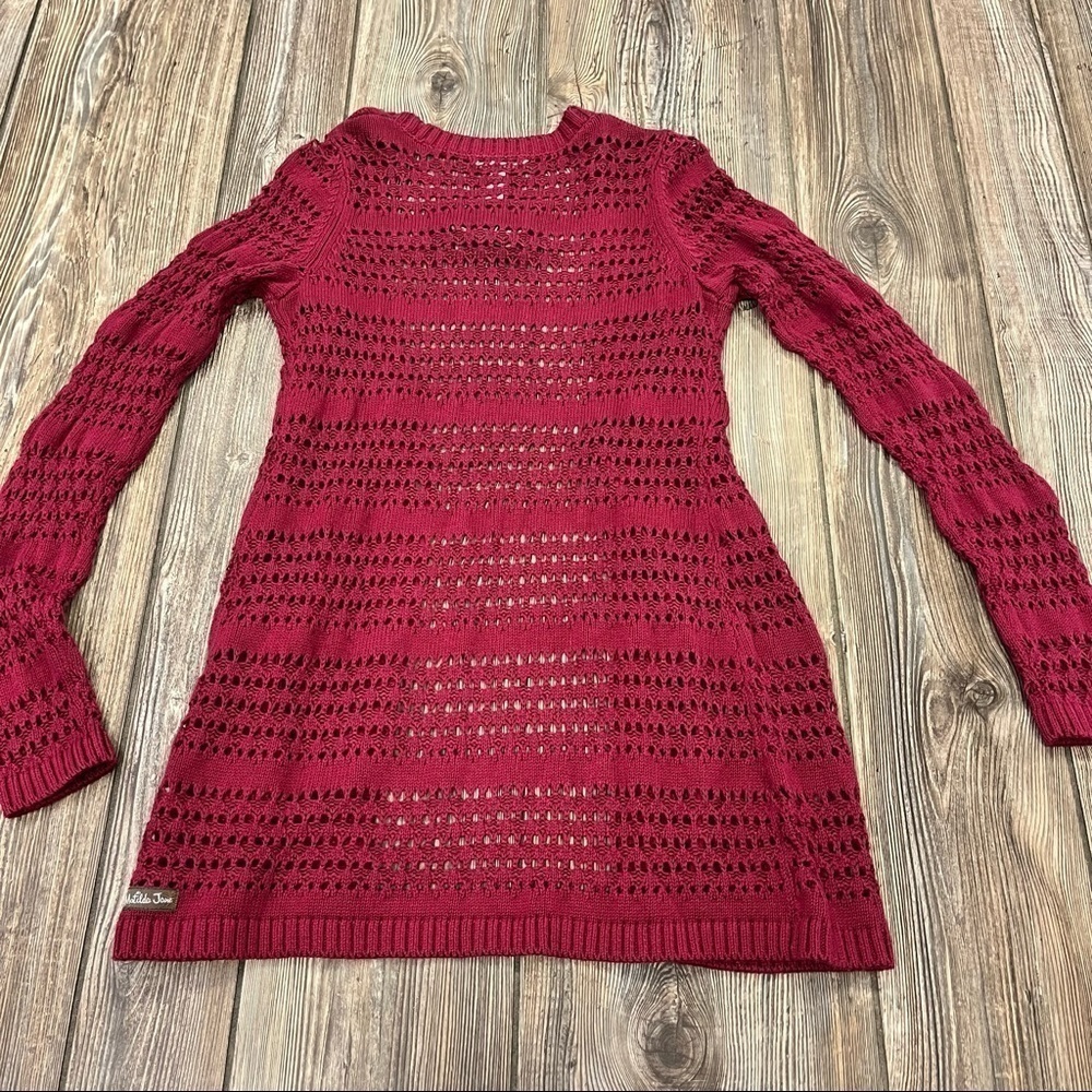 MATILDA Jane A Stitch In Time Cardigan Sweater XS NWT Burgundy Wine Red - Picture 3 of 10